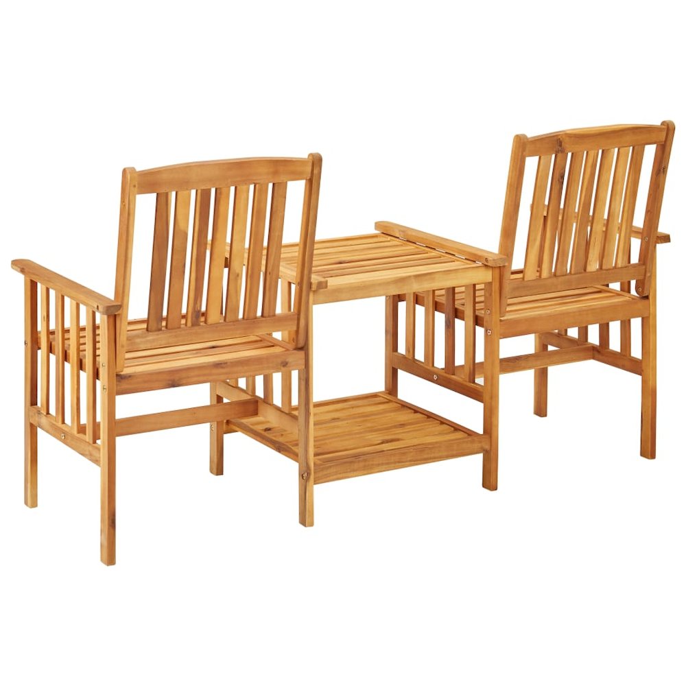 Bistro Set Natural wood color Solid Acacia wood Standard Durable. Picture 4