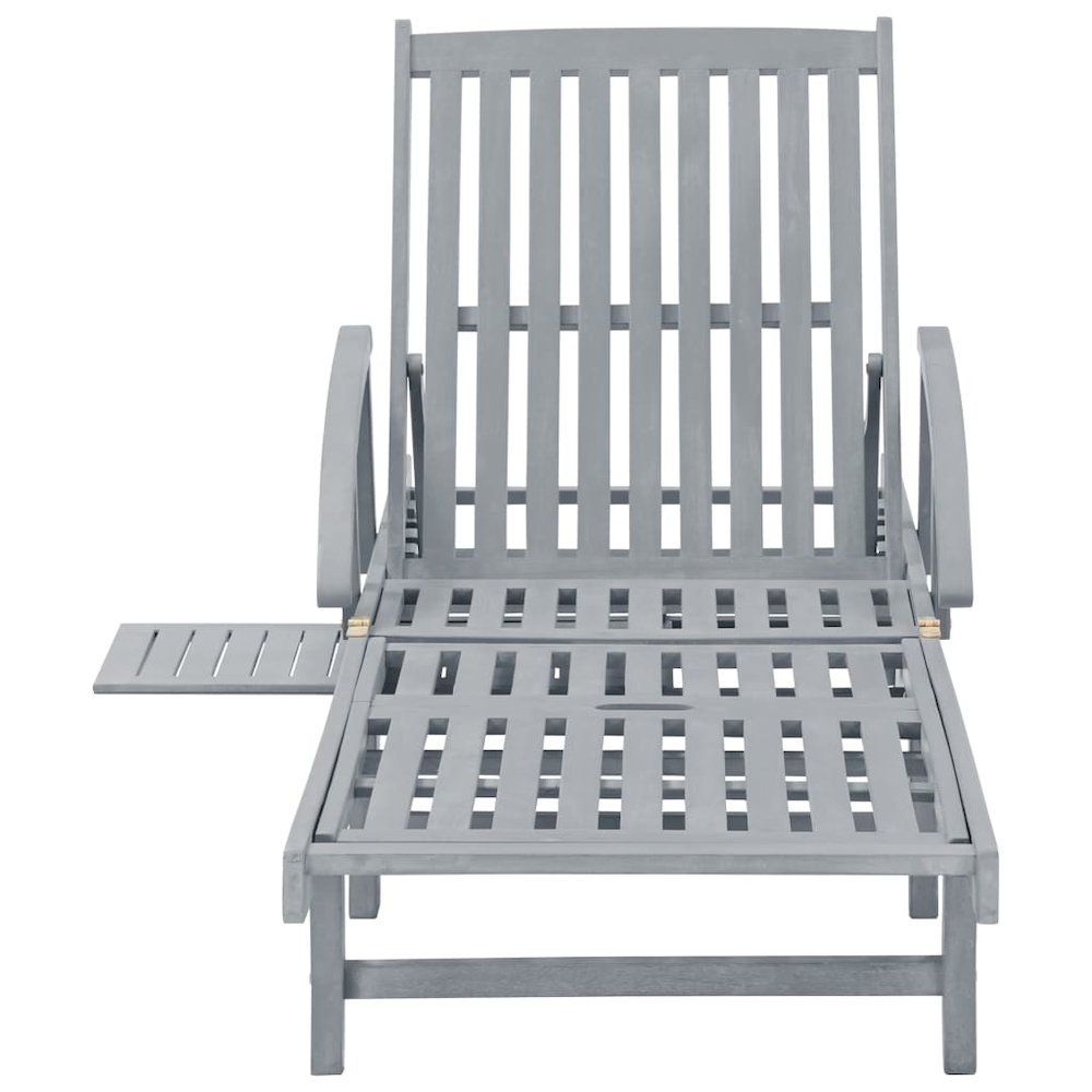 Sunlounger Grey Solid acacia wood Extra Long. Picture 2