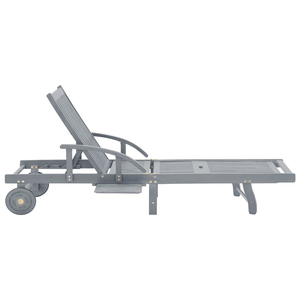 Sunlounger Grey Solid acacia wood Extra Long. Picture 3