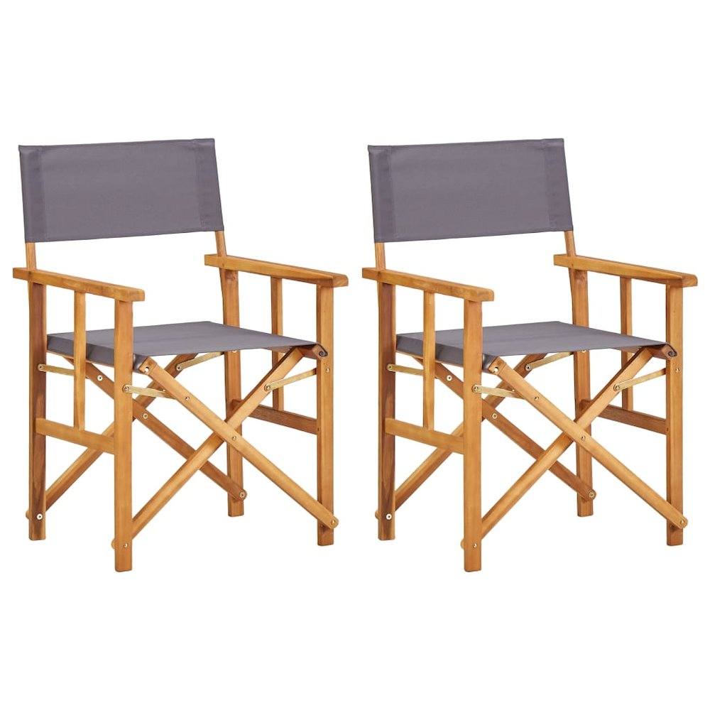 Director Chair Set of 2 Brown and dark grey. Picture 1