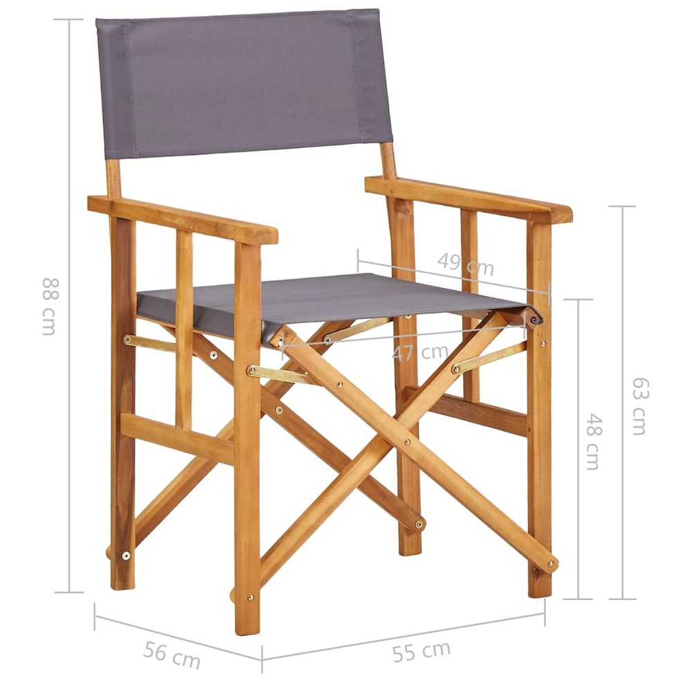Director Chair Set of 2 Brown and dark grey. Picture 9