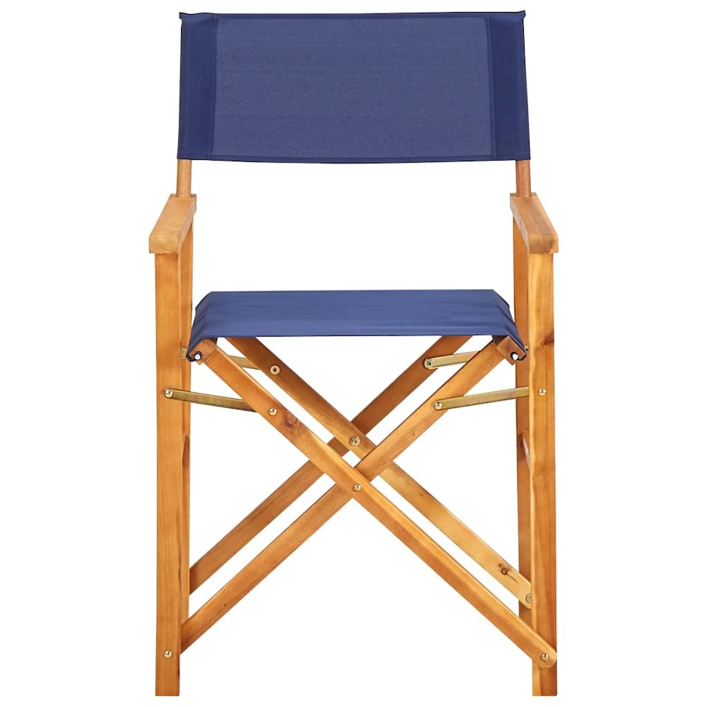Chair Set of 2 Natural wood color and Blue. Picture 3