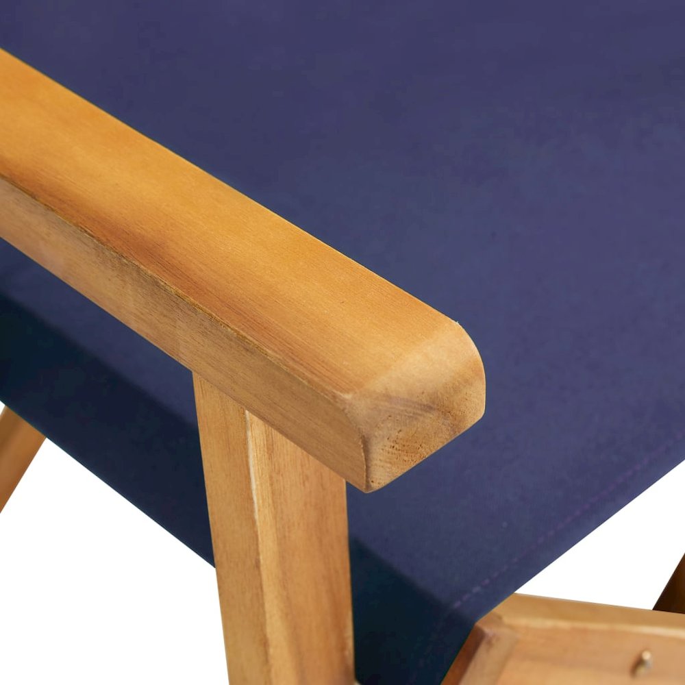 Chair Set of 2 Natural wood color and Blue. Picture 7