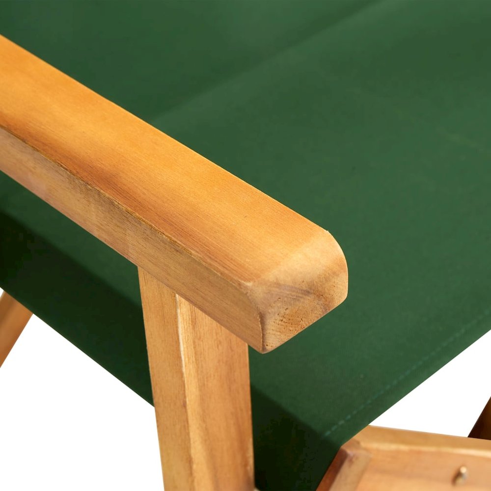 Chair Set of 2 Natural wood color and green. Picture 8