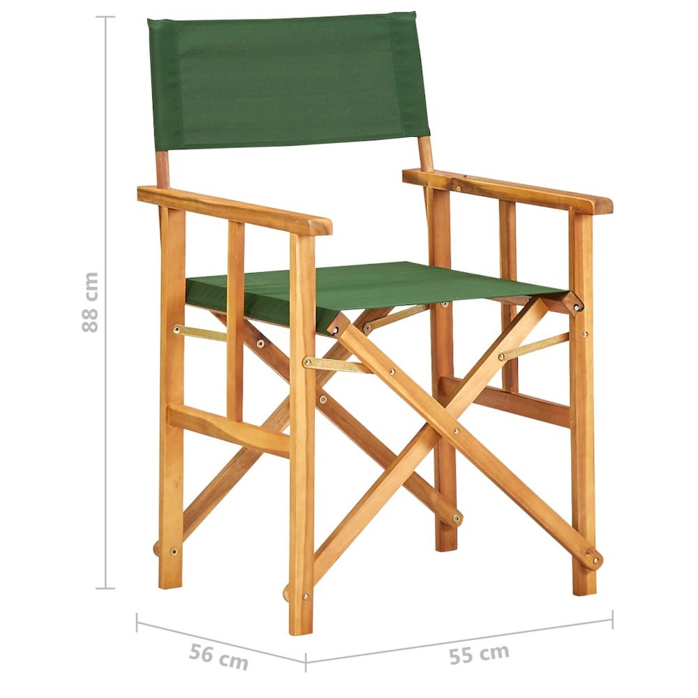 Chair Set of 2 Natural wood color and green. Picture 9