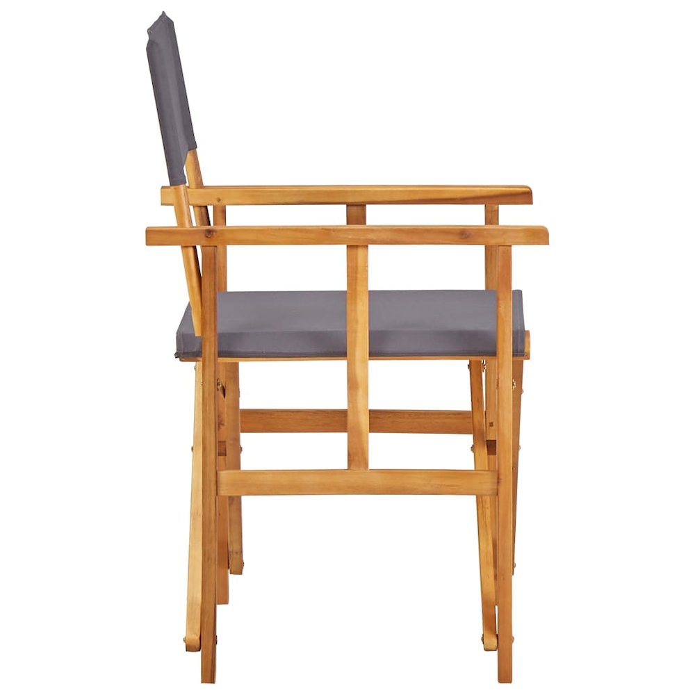 Director Chair Brown frame, dark grey fabric. Picture 3