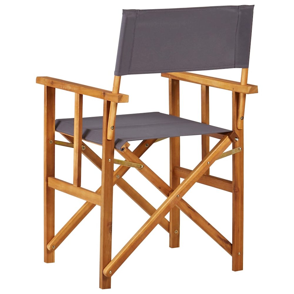 Director Chair Brown frame, dark grey fabric. Picture 4