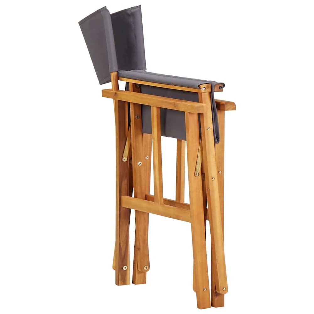 Director Chair Brown frame, dark grey fabric. Picture 5