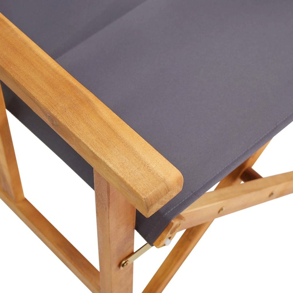 Director Chair Brown frame, dark grey fabric. Picture 6