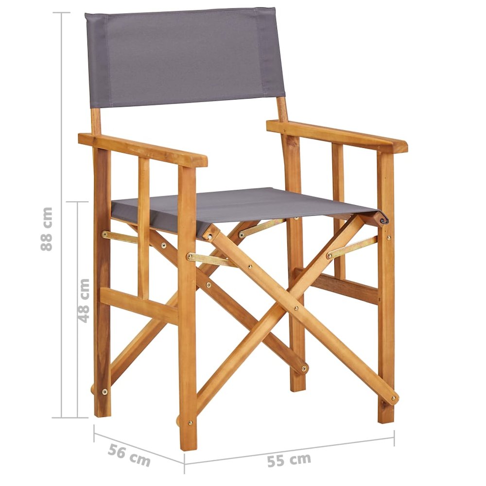 Director Chair Brown frame, dark grey fabric. Picture 7