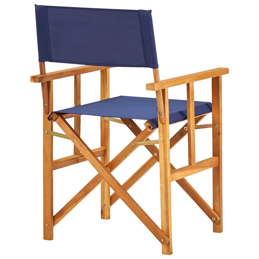 Chair Natural wood color, Blue Solid acacia wood, Polyester. Picture 4
