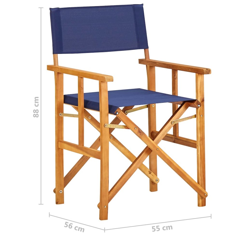 Chair Natural wood color, Blue Solid acacia wood, Polyester. Picture 8