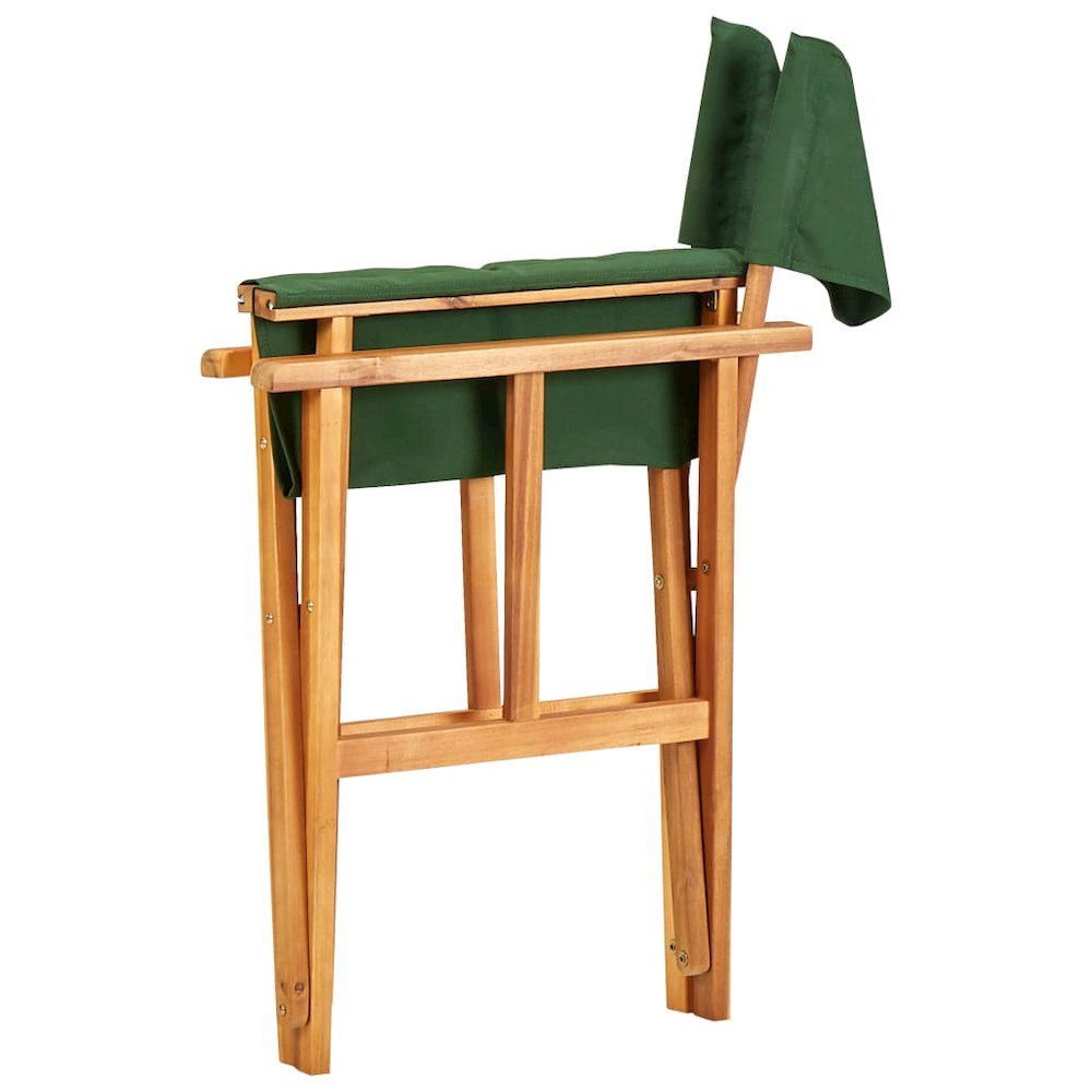 Chair Natural wood and green Solid acacia wood and polyester. Picture 5