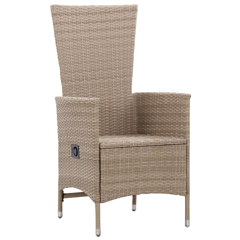 vidaXL Outdoor Chairs 2 pcs with Cushions Poly Rattan Beige, 46063. Picture 3