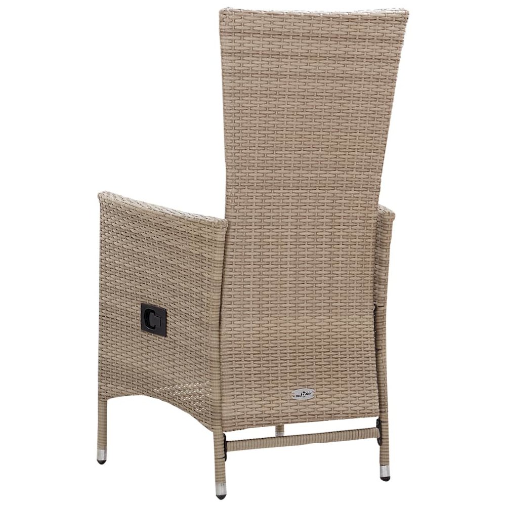 vidaXL Outdoor Chairs 2 pcs with Cushions Poly Rattan Beige, 46063. Picture 8