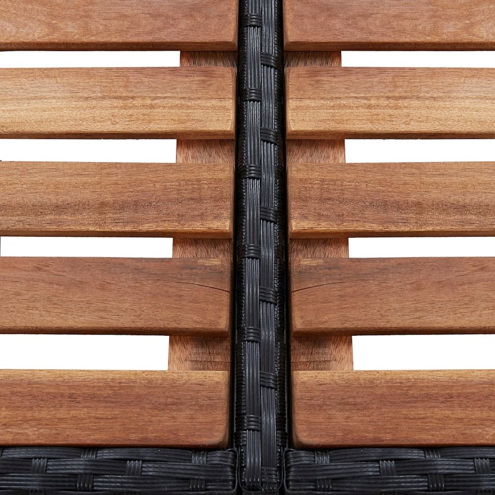 Spa Surround Black PE rattan, powder-coated steel, solid acacia wood. Picture 5