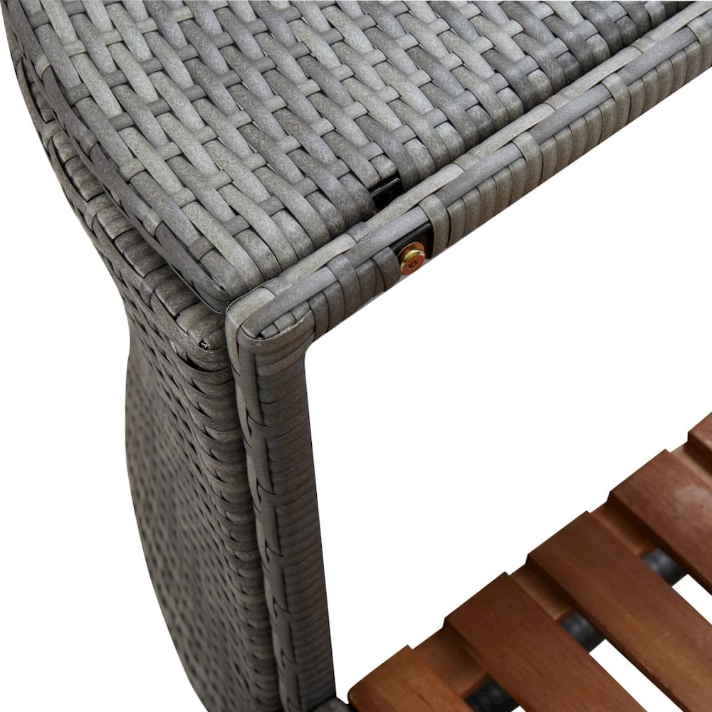 Spa Surround Grey PE rattan, powder-coated steel, solid acacia wood. Picture 5