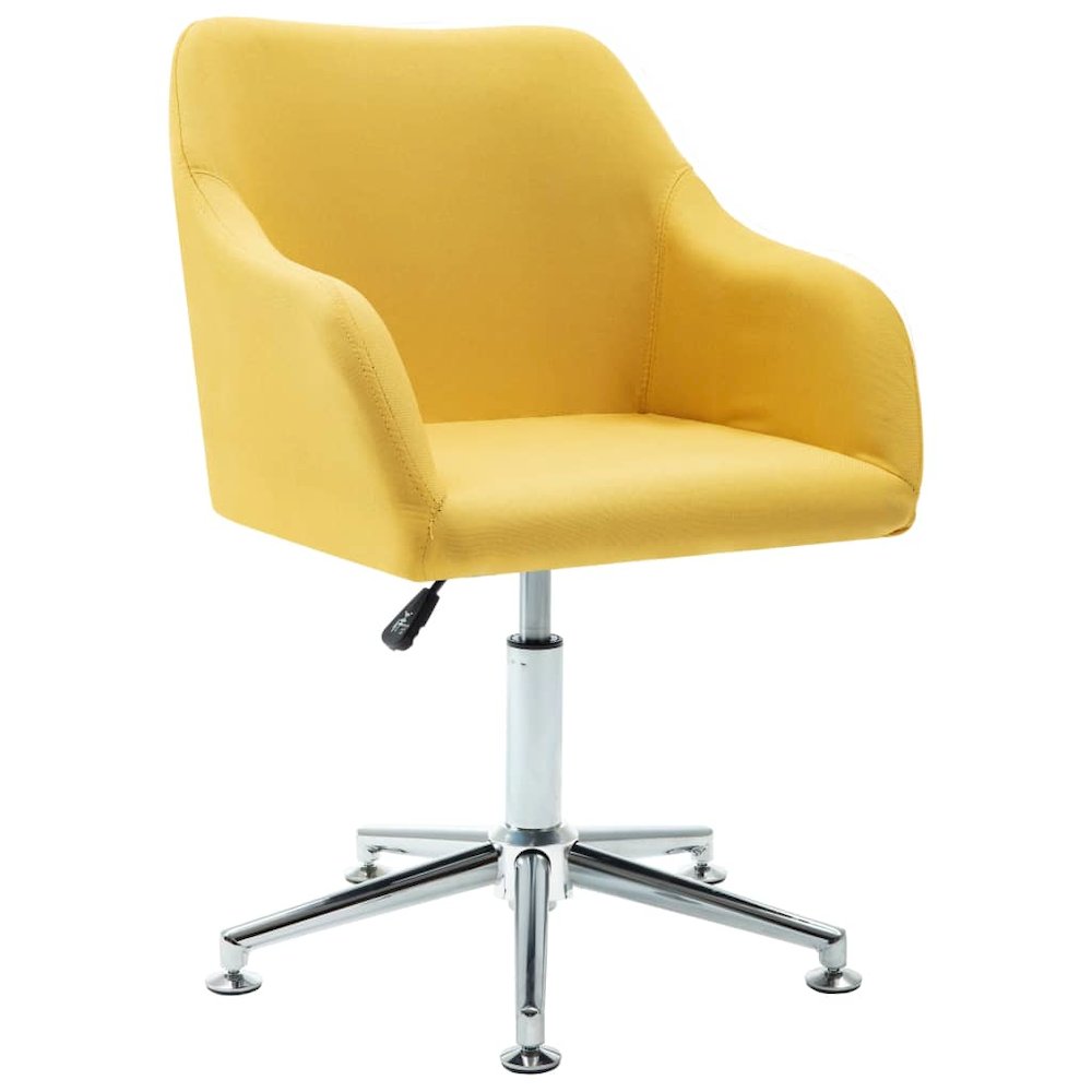 Swivel Office Chair Yellow Fabric. Picture 1