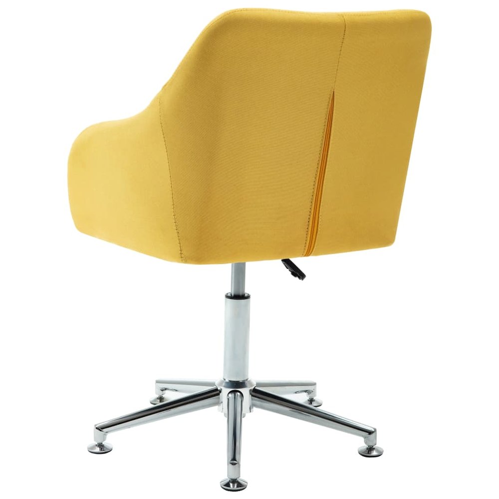 Swivel Office Chair Yellow Fabric. Picture 4