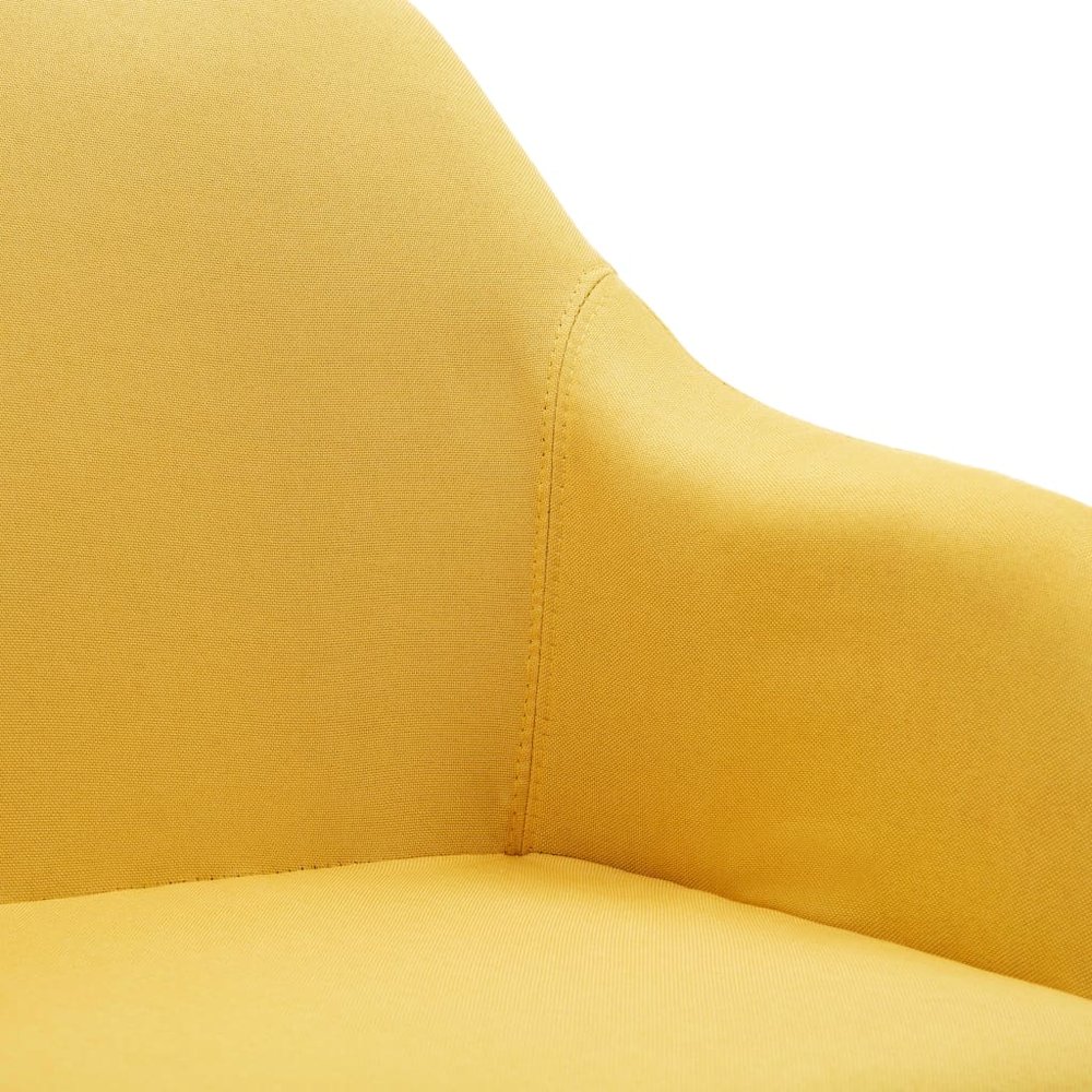 Swivel Office Chair Yellow Fabric. Picture 6