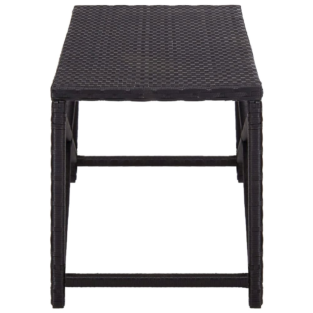 Patio Bench 47.2" Poly Rattan Black. Picture 3