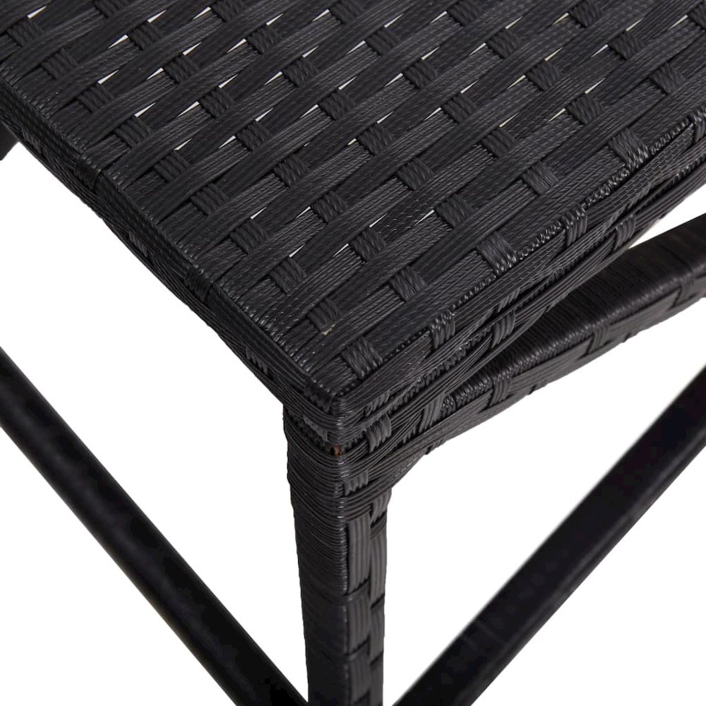 Patio Bench 47.2" Poly Rattan Black. Picture 4