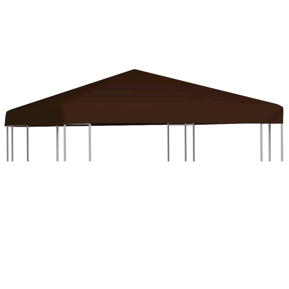vidaXL Gazebo Top Cover 9.1 oz/ydÂ² 9.8'x9.8' Brown, 46621. Picture 1