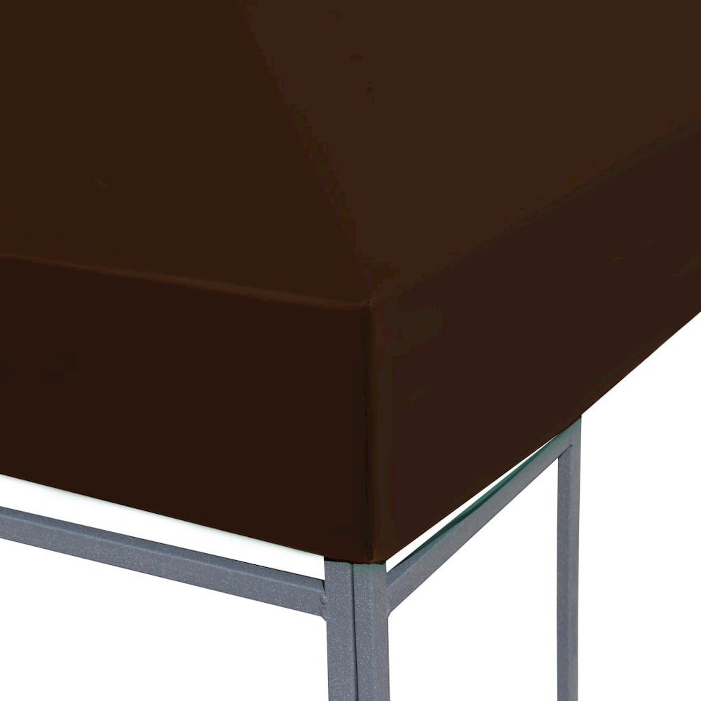 vidaXL Gazebo Top Cover 9.1 oz/ydÂ² 9.8'x9.8' Brown, 46621. Picture 3