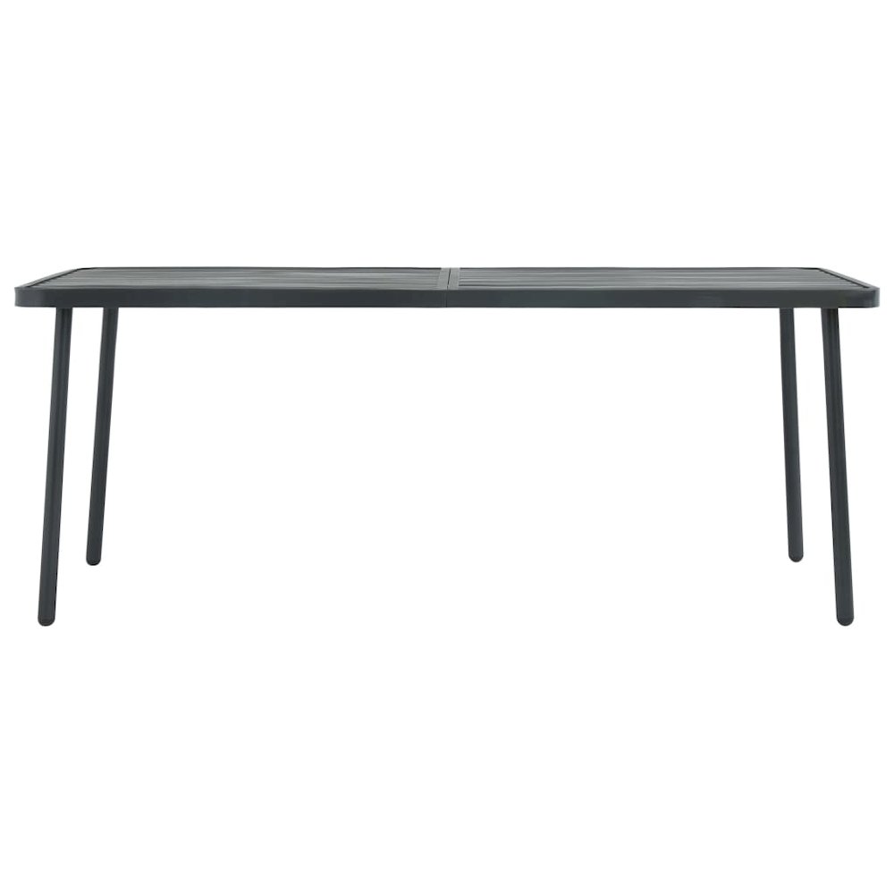 Outdoor Table Dark Grey E-coated Steel Large Tough Dining Table. Picture 2