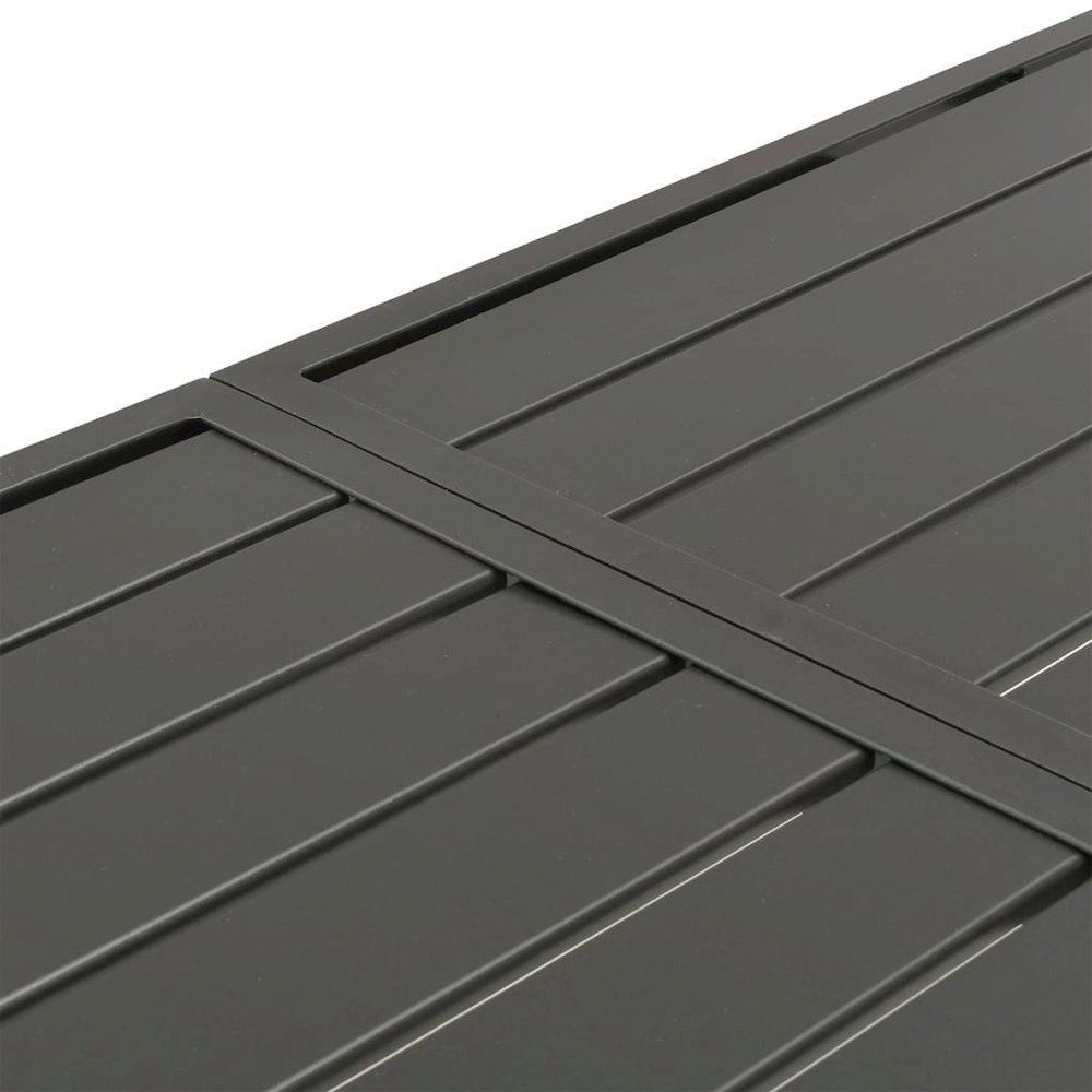 Outdoor Table Dark Grey E-coated Steel Large Tough Dining Table. Picture 5