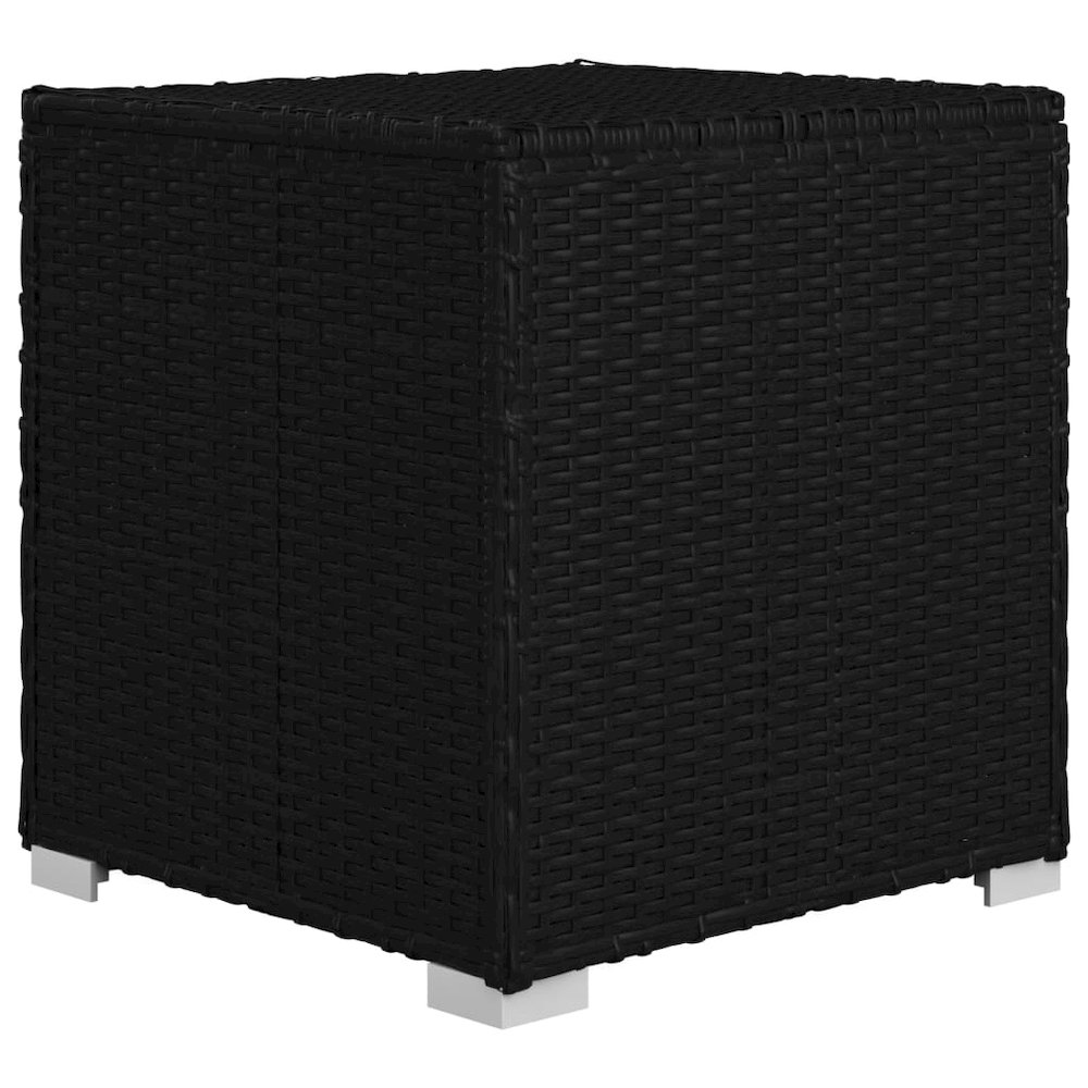 Sun Lounger Black rattan and cream white cushion. Picture 10
