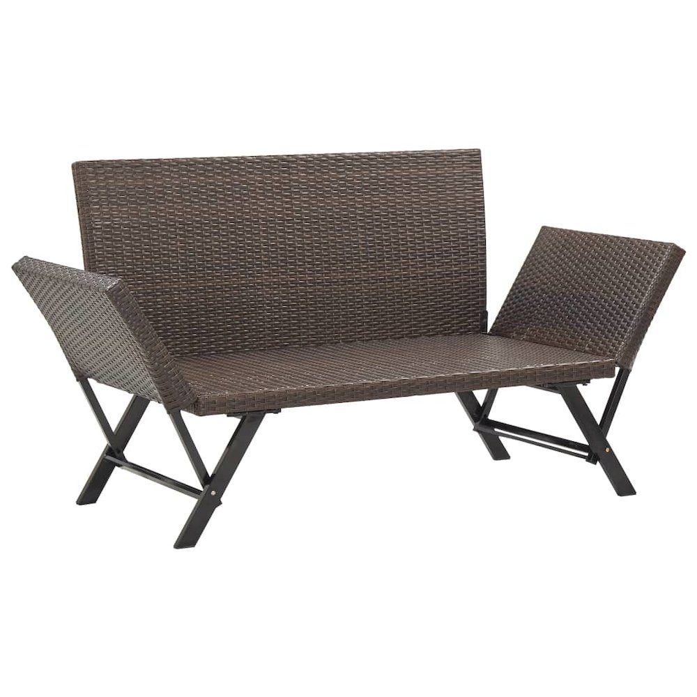 Outdoor Sun Bed Brown rattan, Creamy white cushions. Picture 7