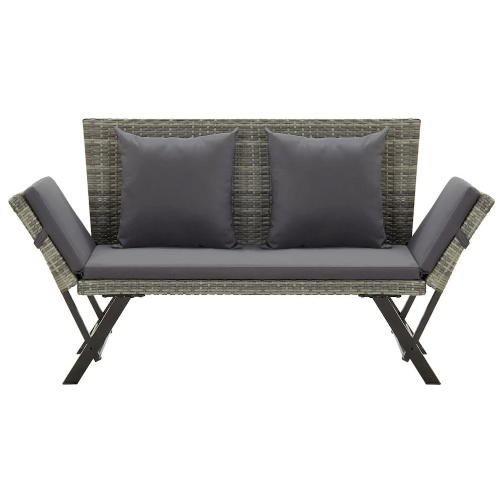 Outdoor Sun Bed Grey rattan Poly Rattan 69.3 in. Picture 2