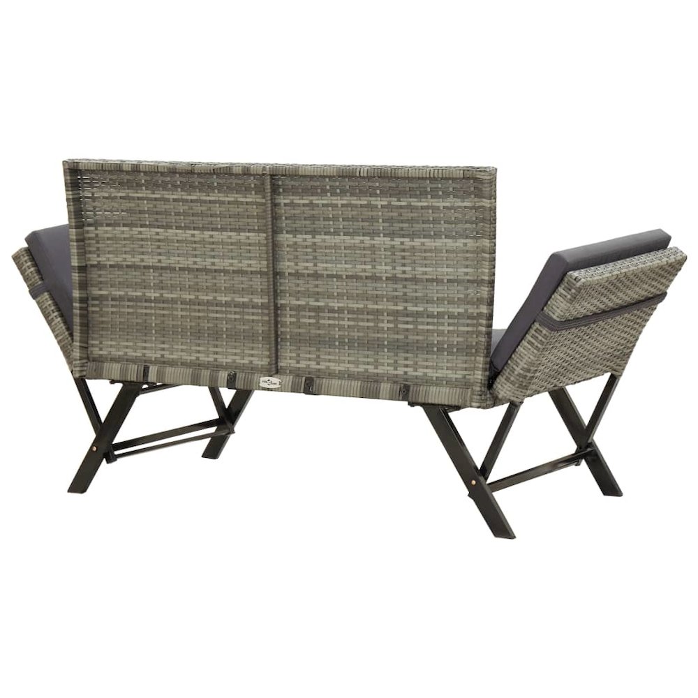 Outdoor Sun Bed Grey rattan Poly Rattan 69.3 in. Picture 4