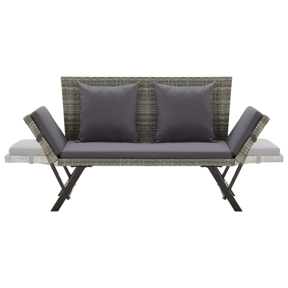 Outdoor Sun Bed Grey rattan Poly Rattan 69.3 in. Picture 5