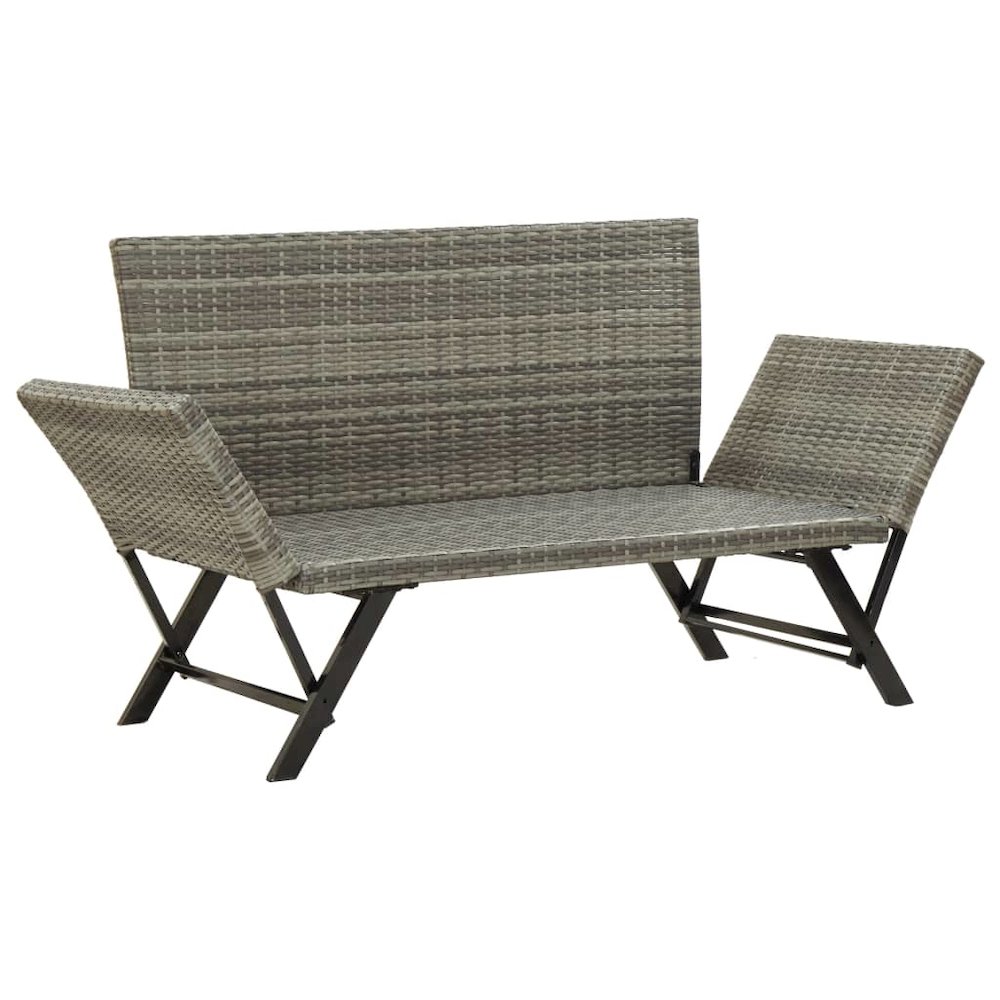 Outdoor Sun Bed Grey rattan Poly Rattan 69.3 in. Picture 6