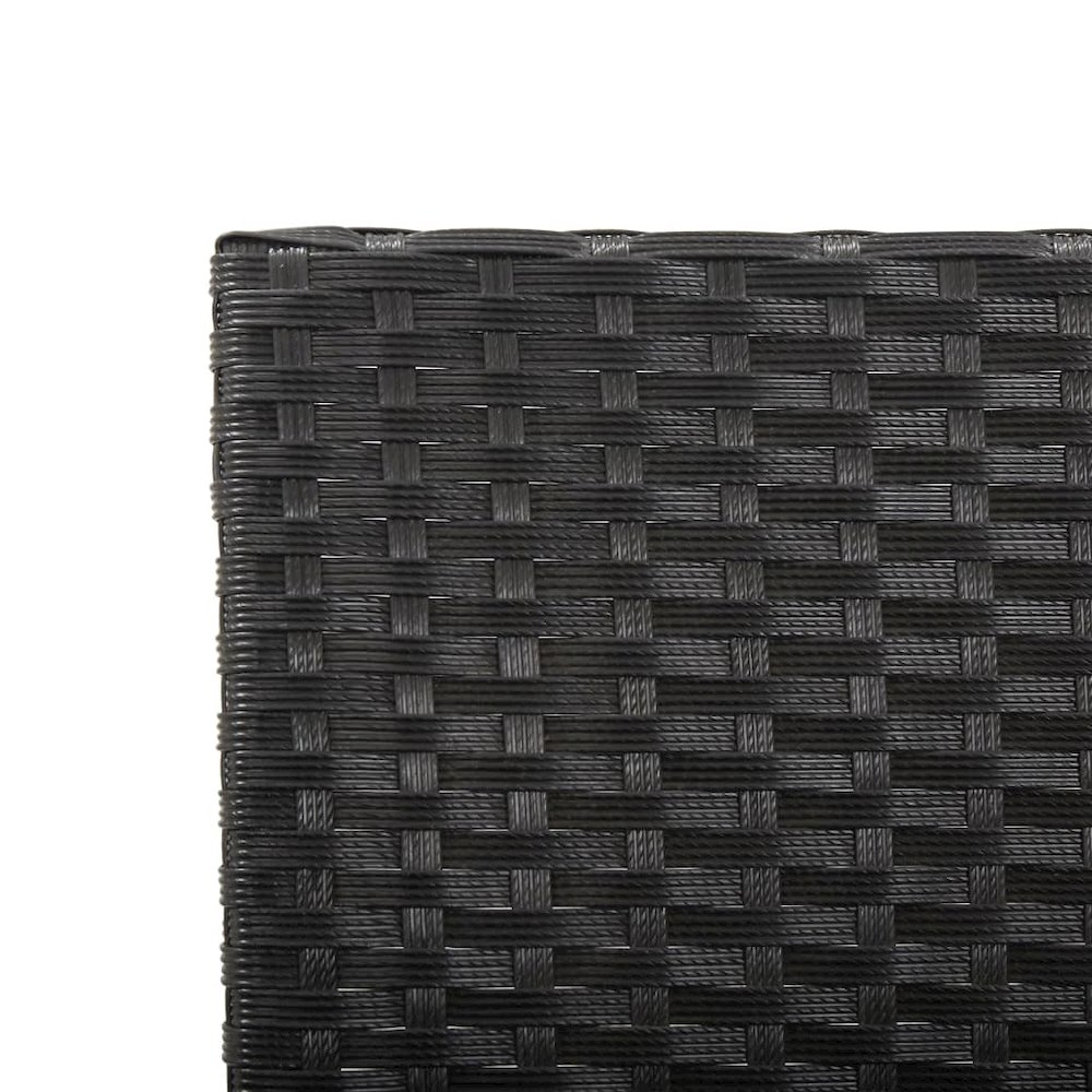 Outdoor Sun Bed Black Poly Rattan Standard Convertible Furniture. Picture 8