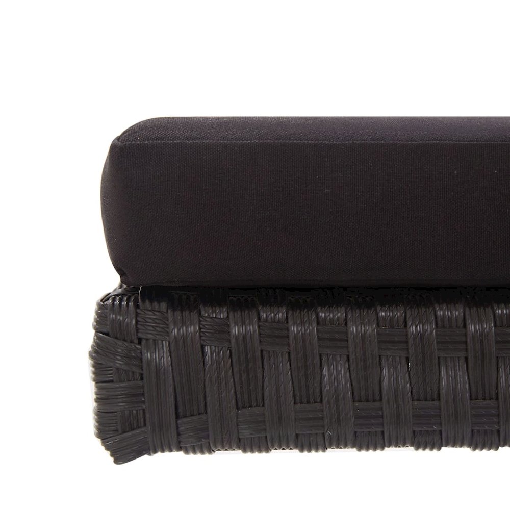 Outdoor Sun Bed Black Poly Rattan Standard Convertible Furniture. Picture 9