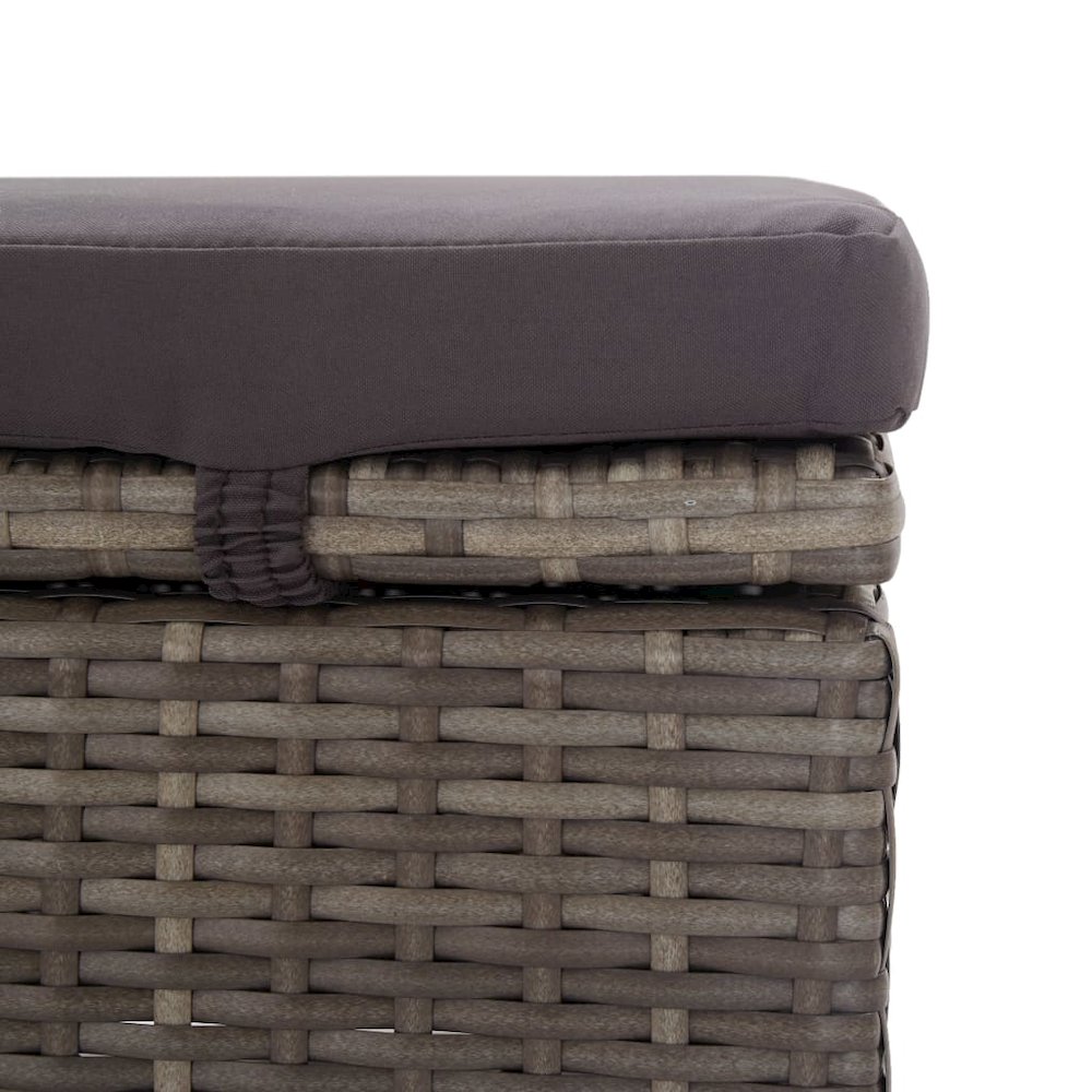 Sun Lounger Grey rattan and dark grey cushion. Picture 7