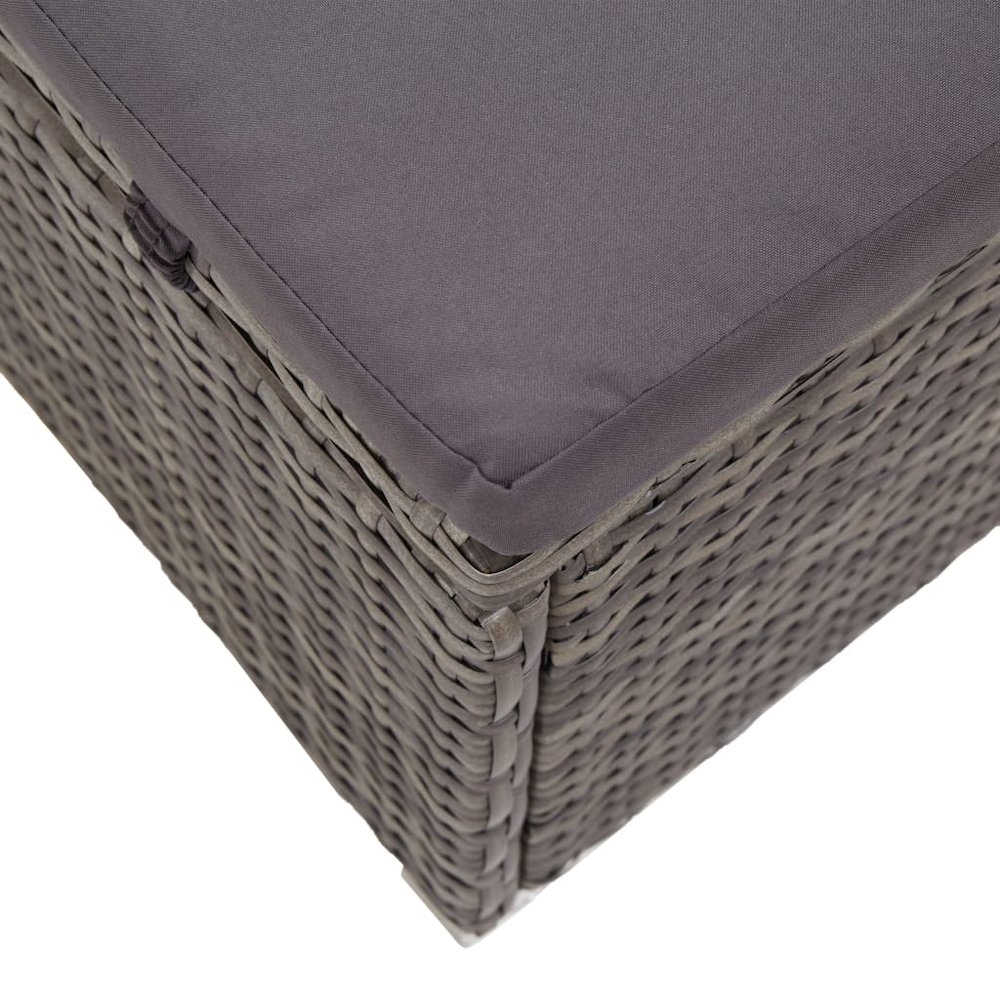 Sun Lounger Grey rattan and dark grey cushion. Picture 8