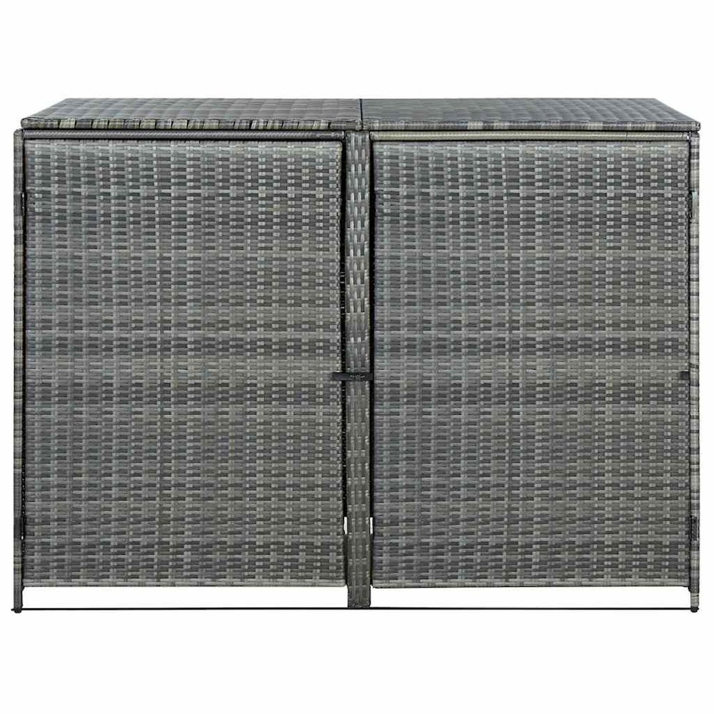 Wheelie Bin Shed Anthracite PE rattan, powder-coated steel. Picture 5