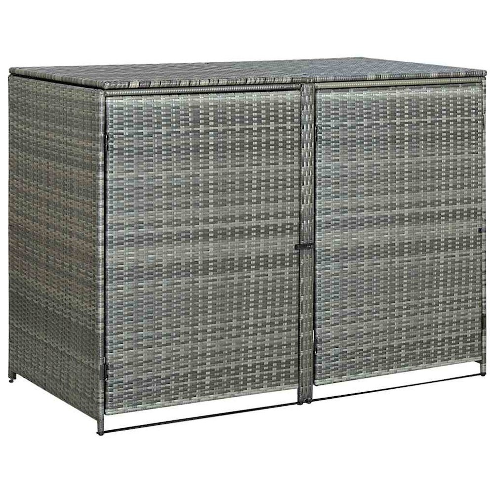 Wheelie Bin Shed Anthracite PE rattan, powder-coated steel. Picture 6