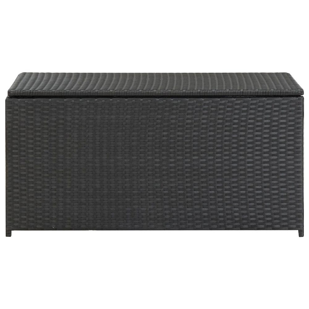 Patio Storage Box Poly Rattan 39.3"x19.6"x19.6" Black. Picture 2