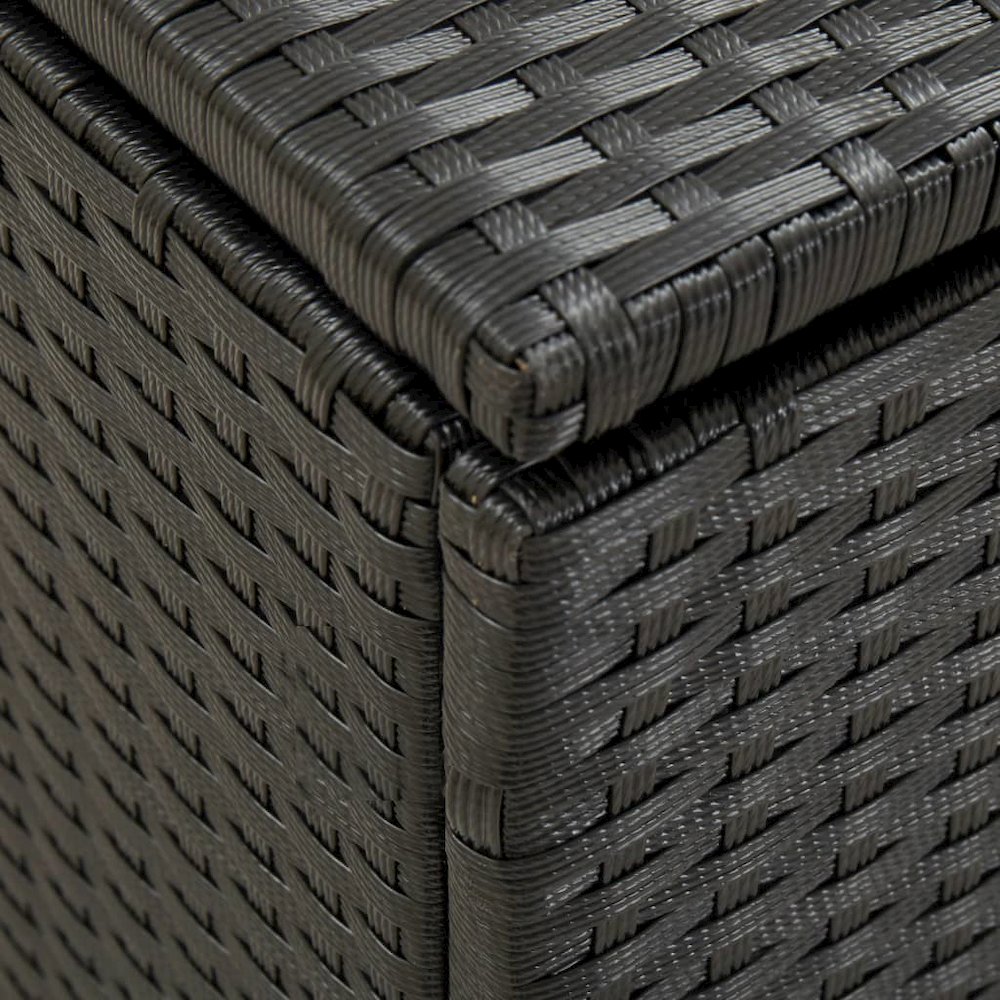 Patio Storage Box Poly Rattan 39.3"x19.6"x19.6" Black. Picture 6