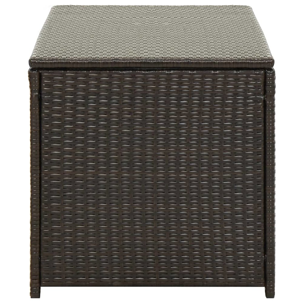 Outdoor Storage Box Brown Polyethylene rattan, Powder-coated steel. Picture 3