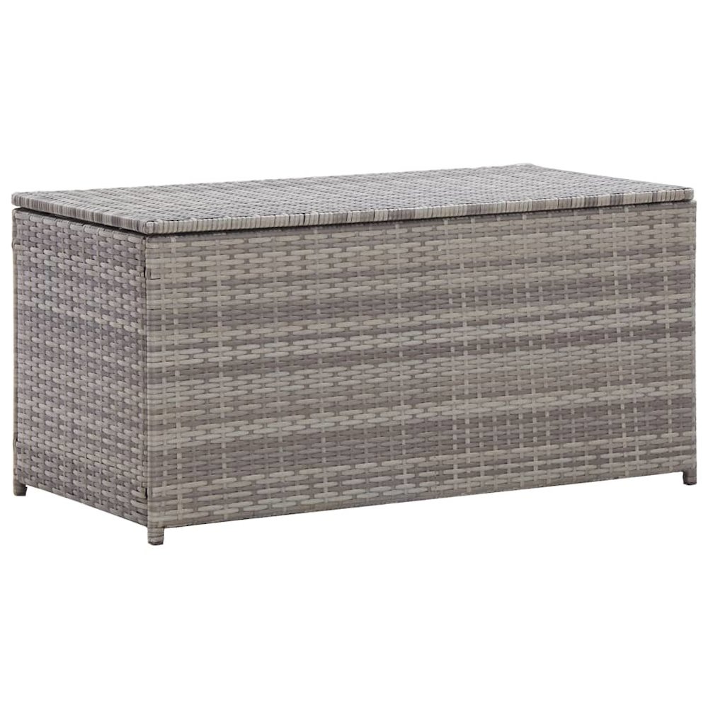 Patio Storage Box Poly Rattan 39.4"x19.7"x19.7" Gray. Picture 1