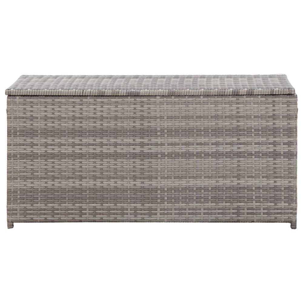 Patio Storage Box Poly Rattan 39.4"x19.7"x19.7" Gray. Picture 3