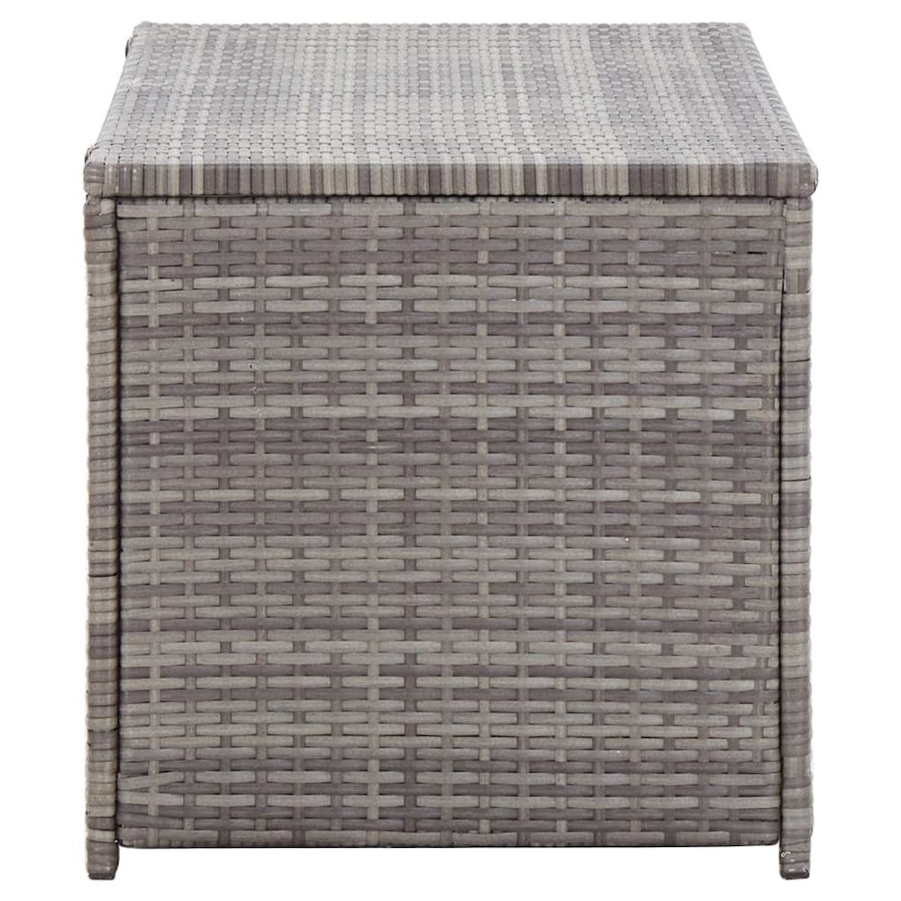 Patio Storage Box Poly Rattan 39.4"x19.7"x19.7" Gray. Picture 4