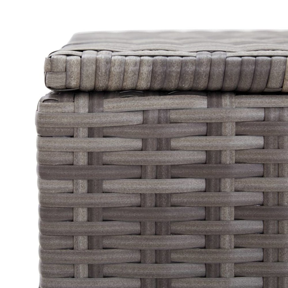 Patio Storage Box Poly Rattan 39.4"x19.7"x19.7" Gray. Picture 6