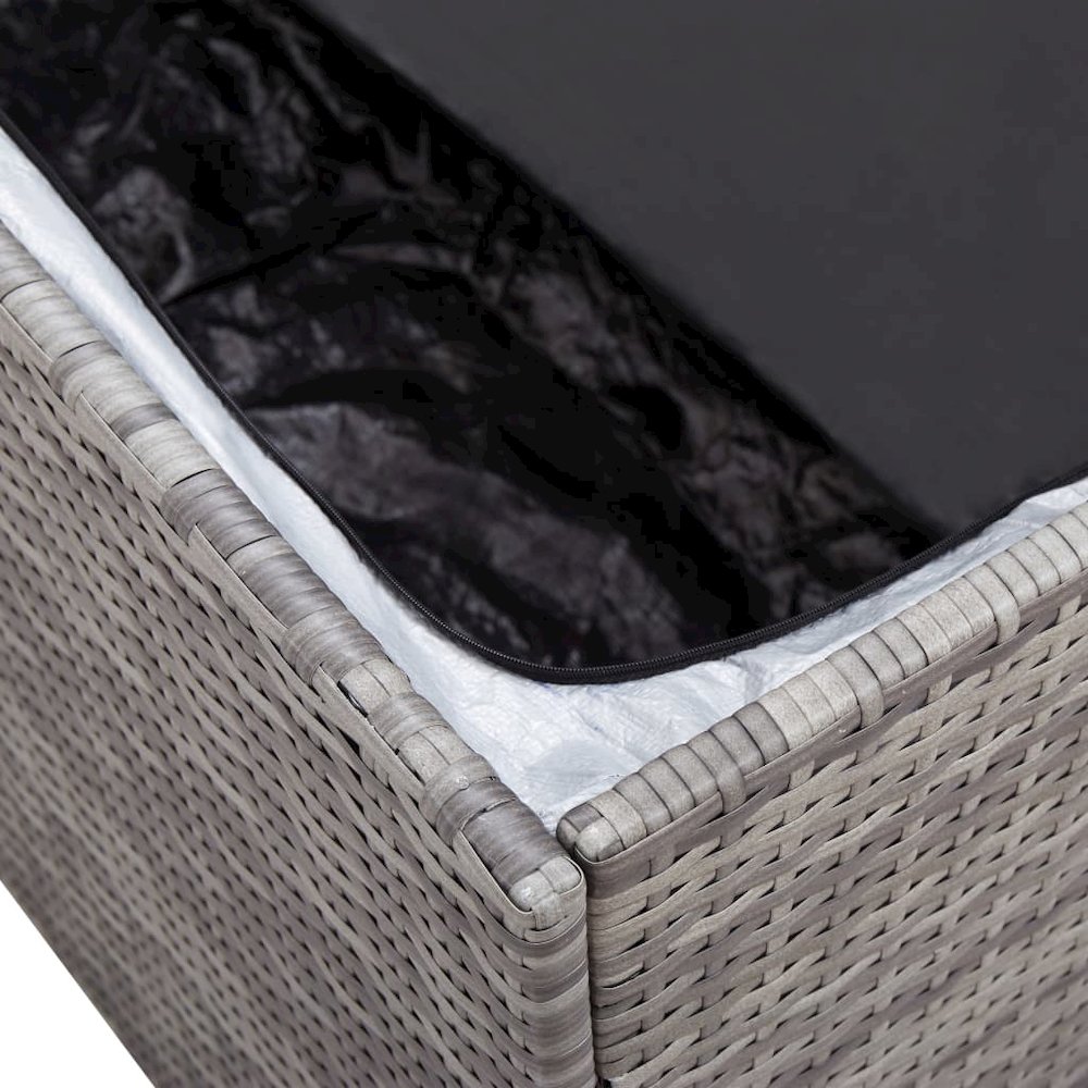 Patio Storage Box Poly Rattan 39.4"x19.7"x19.7" Gray. Picture 7